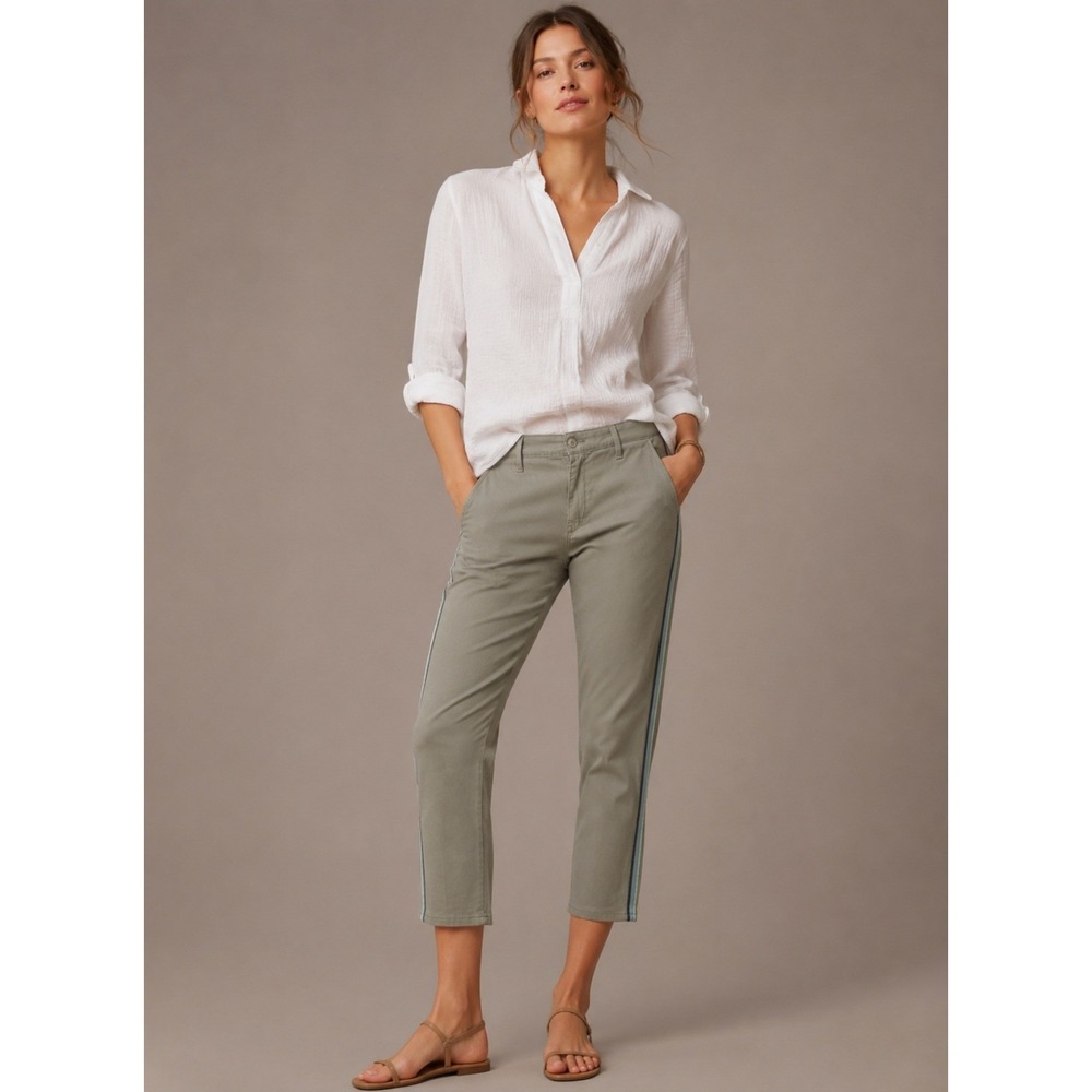 NWT AG Adriano Goldschmied Caden Pants 30 Grey Side Stripe Tailored Chino $215